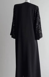 Black Beaded Abaya Set