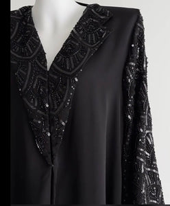 Black Beaded Abaya Set