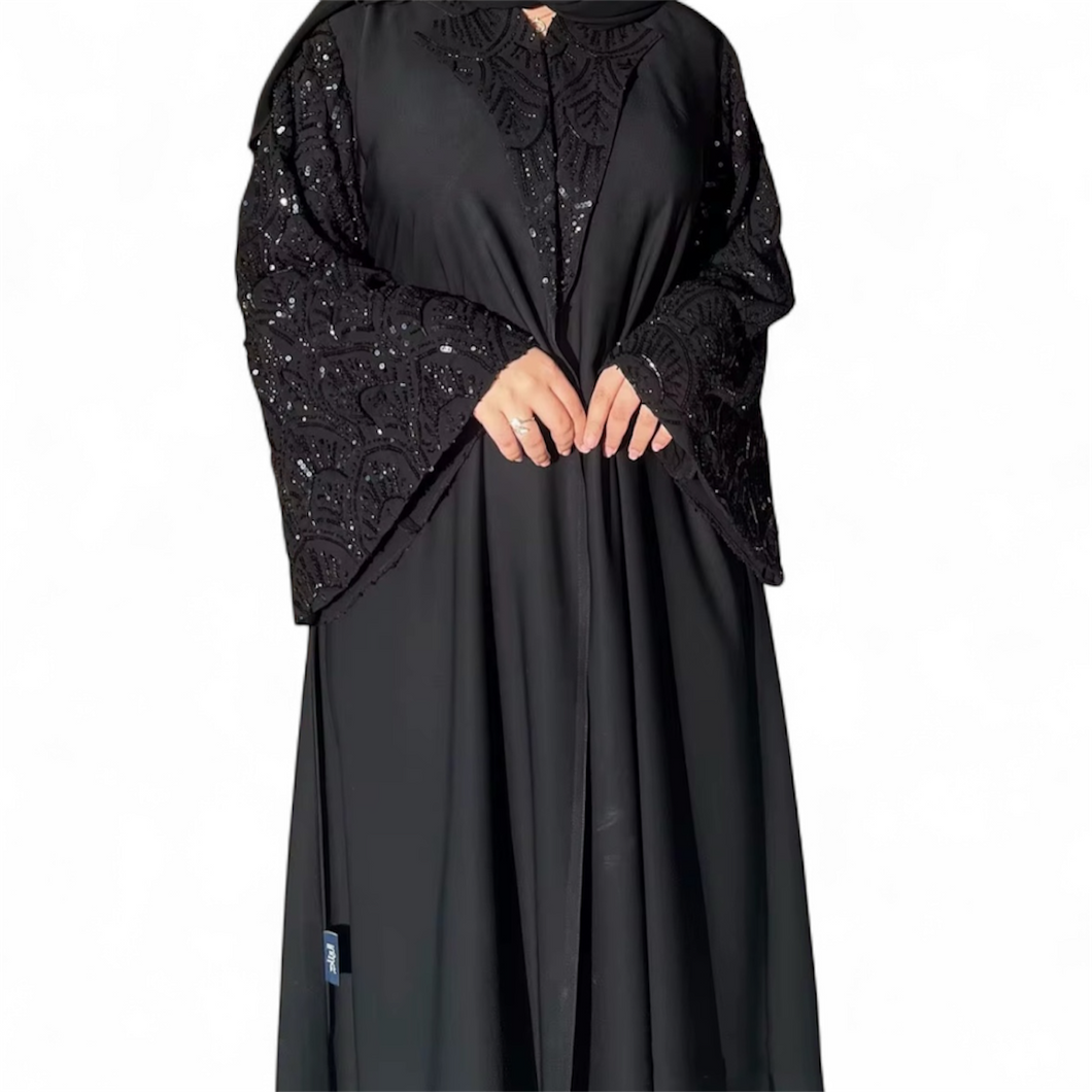Black Beaded Abaya Set