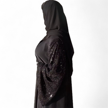 Load image into Gallery viewer, Black Beaded Abaya Set
