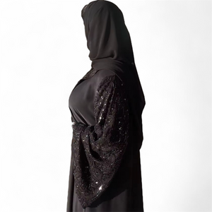 Black Beaded Abaya Set